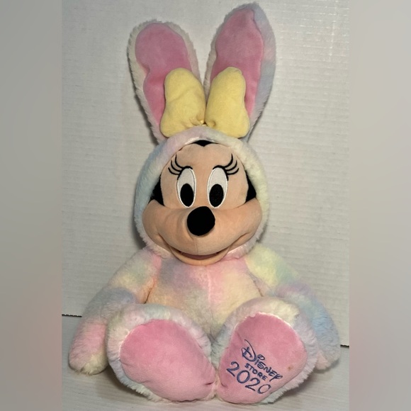 Disney Store 2020 Minnie Mouse 18" Plush Easter Bunny Tie Dye Disney Storei 2020 - Picture 1 of 9